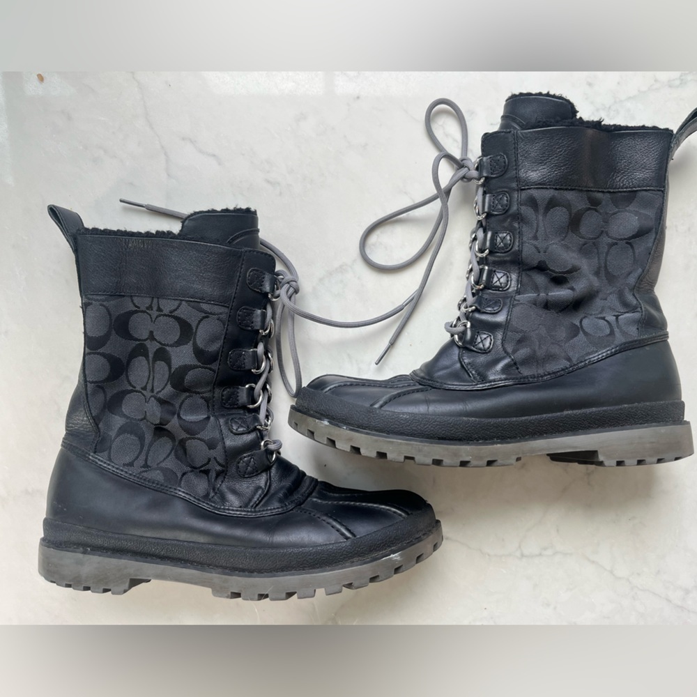 Coach Black Signature Laura Rain and Snow Boot Women’s 10